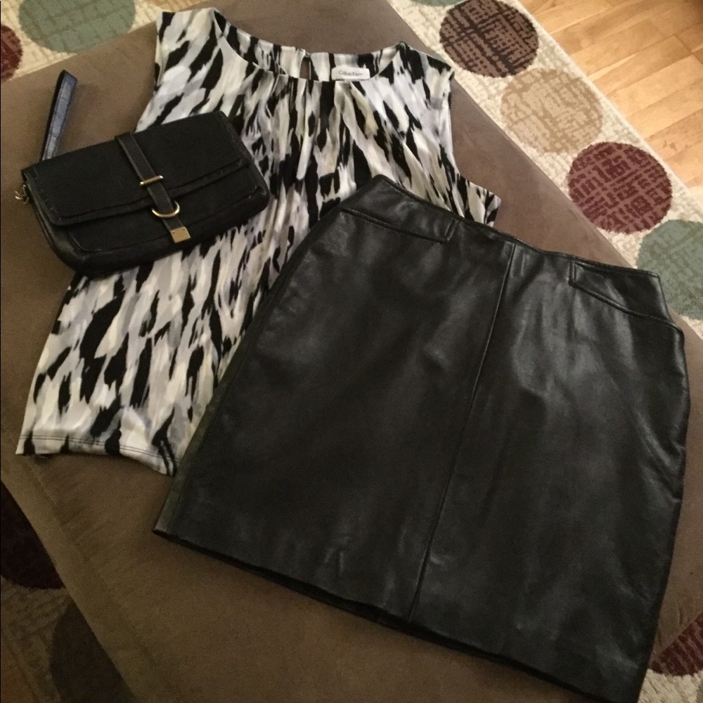 🌷Black Leather Skirt, Size 12 🌷